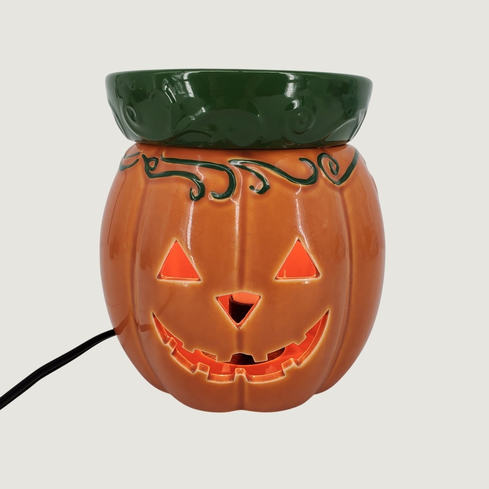 Scentsy Jack O Lantern Full Size Wax Warmer Orange Pumpkin Halloween Decor Boxed